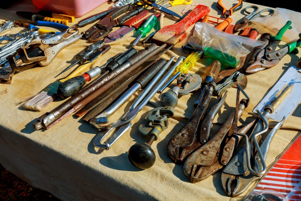 Hardware for sale at the Market, market sale, a used tool